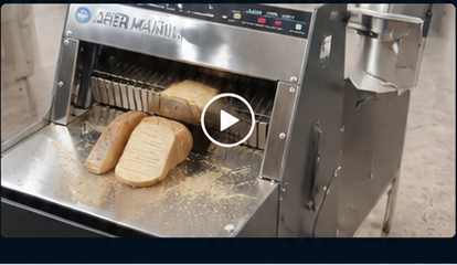 Ekmek dilimleme makinesi calisirken